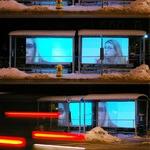 Time Studio Project, Projected video on bus shelters at Fulton and Sheldon, Grand Rapids, MI